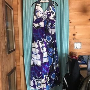 Purple Flower Prom Dress